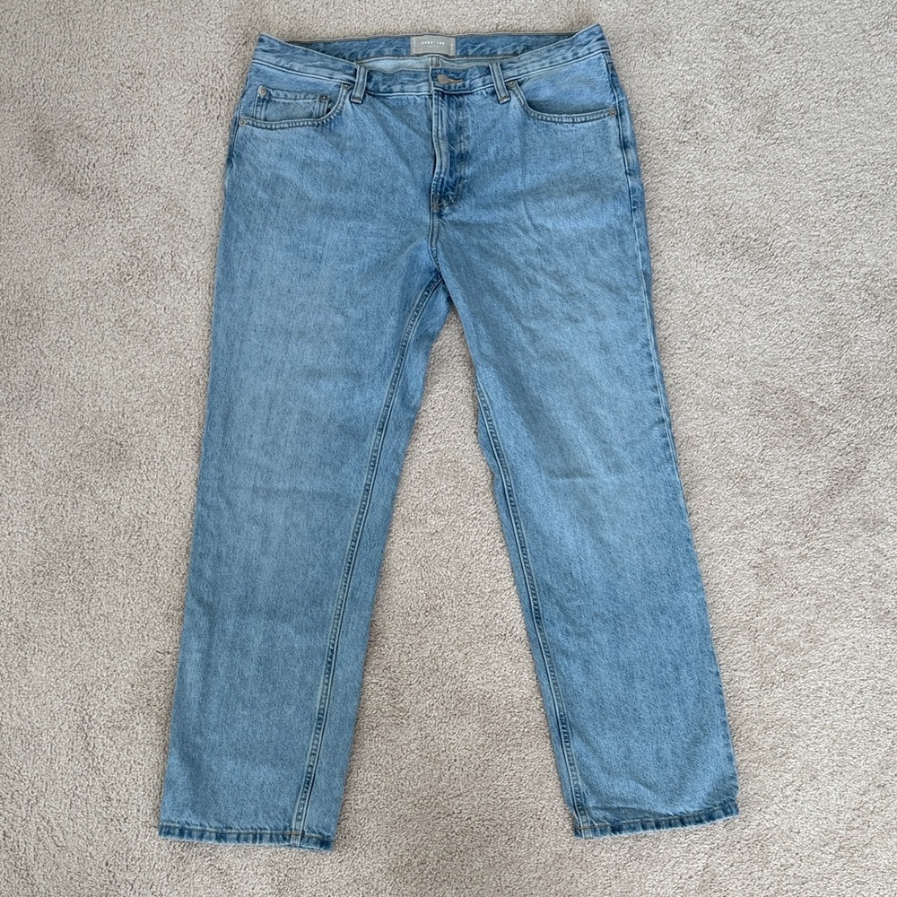 Everlane Authentic Straight Jean Sun Faded Blue 34x30